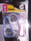 Official NFL Pittsburgh Steelers  womens wristband baller bracelet set of 3 pink tie die blue