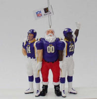 Minnesota Vikings Team with Santa Christmas Ornament